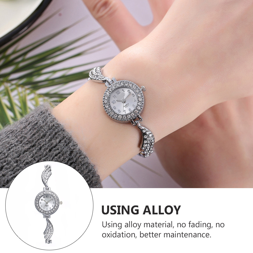 1Pcs Women's Rhinestone Wing Q - Luxury Watch Gift For Her 评论和价格