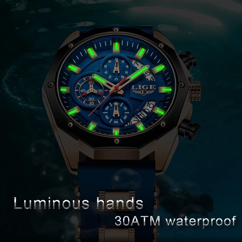 LIGE Fashion Men Watches Top B - Luxury Watch Magazine 评论和价格