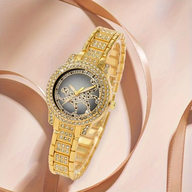 5pcs/set Women's Watch Cheetah - Luxury Watch Gift For Her 评论和价格