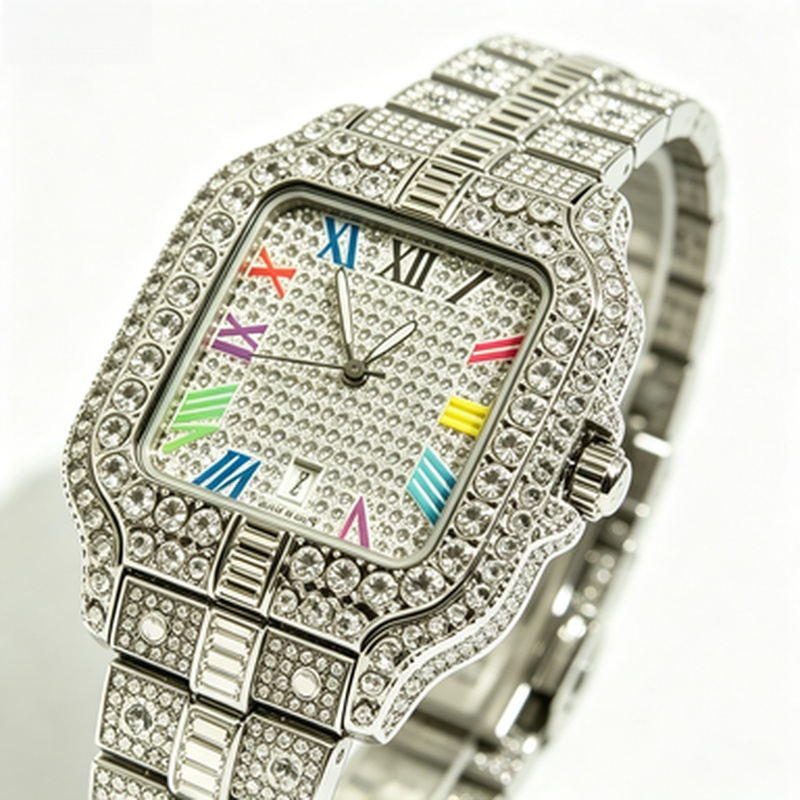 New Luxury Iced‑Out Square Qua - Luxury Watch Iceberg 评论和价格